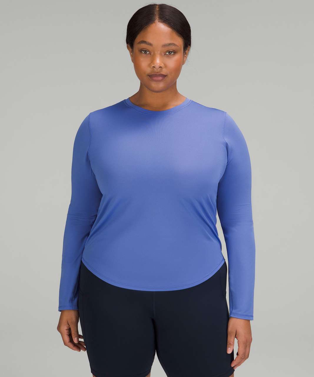 Lululemon High-Neck Running and Training Long Sleeve Shirt - Wild Indigo