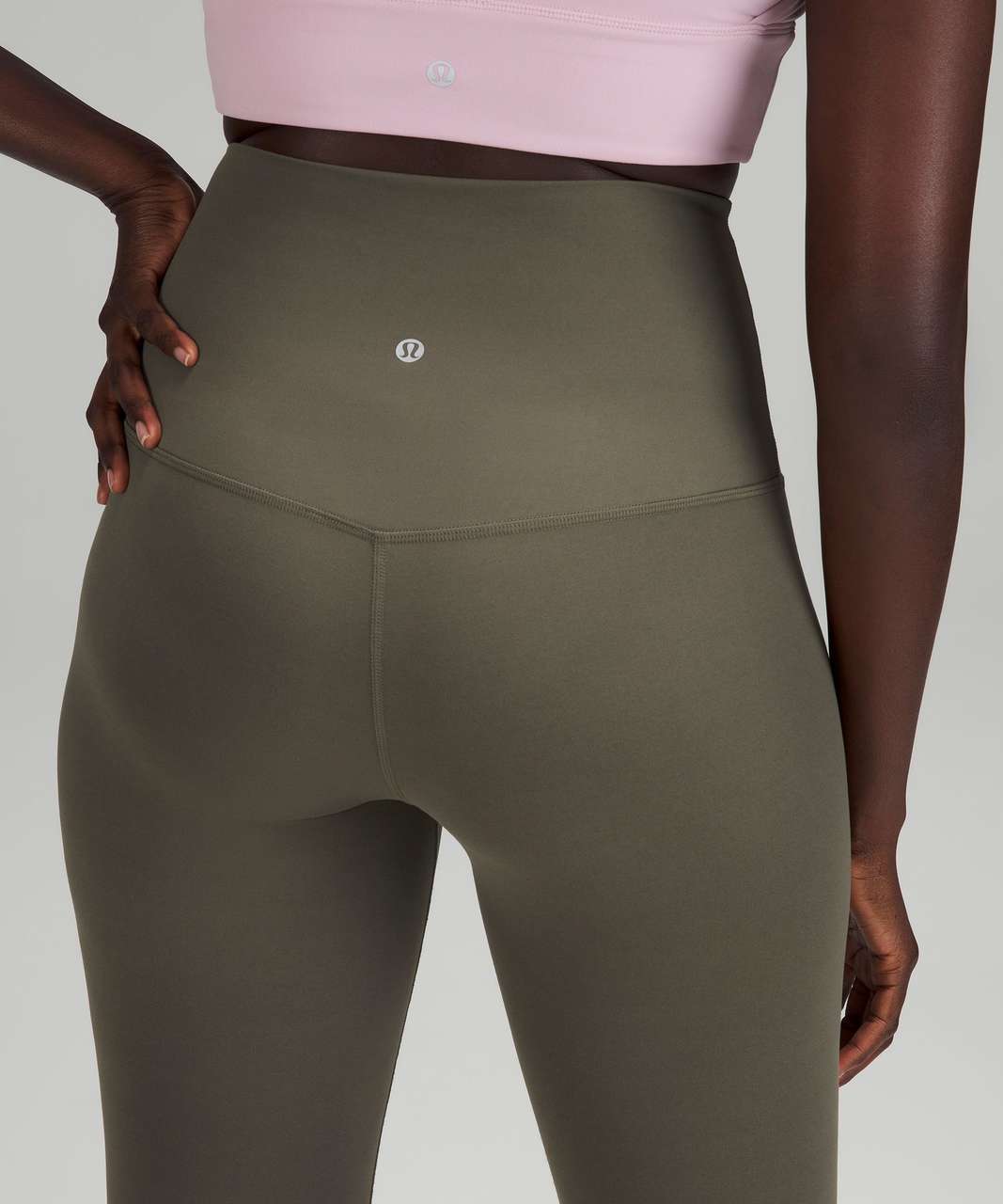 Lululemon Align Super-High-Rise Crop 21 - Army Green - lulu fanatics