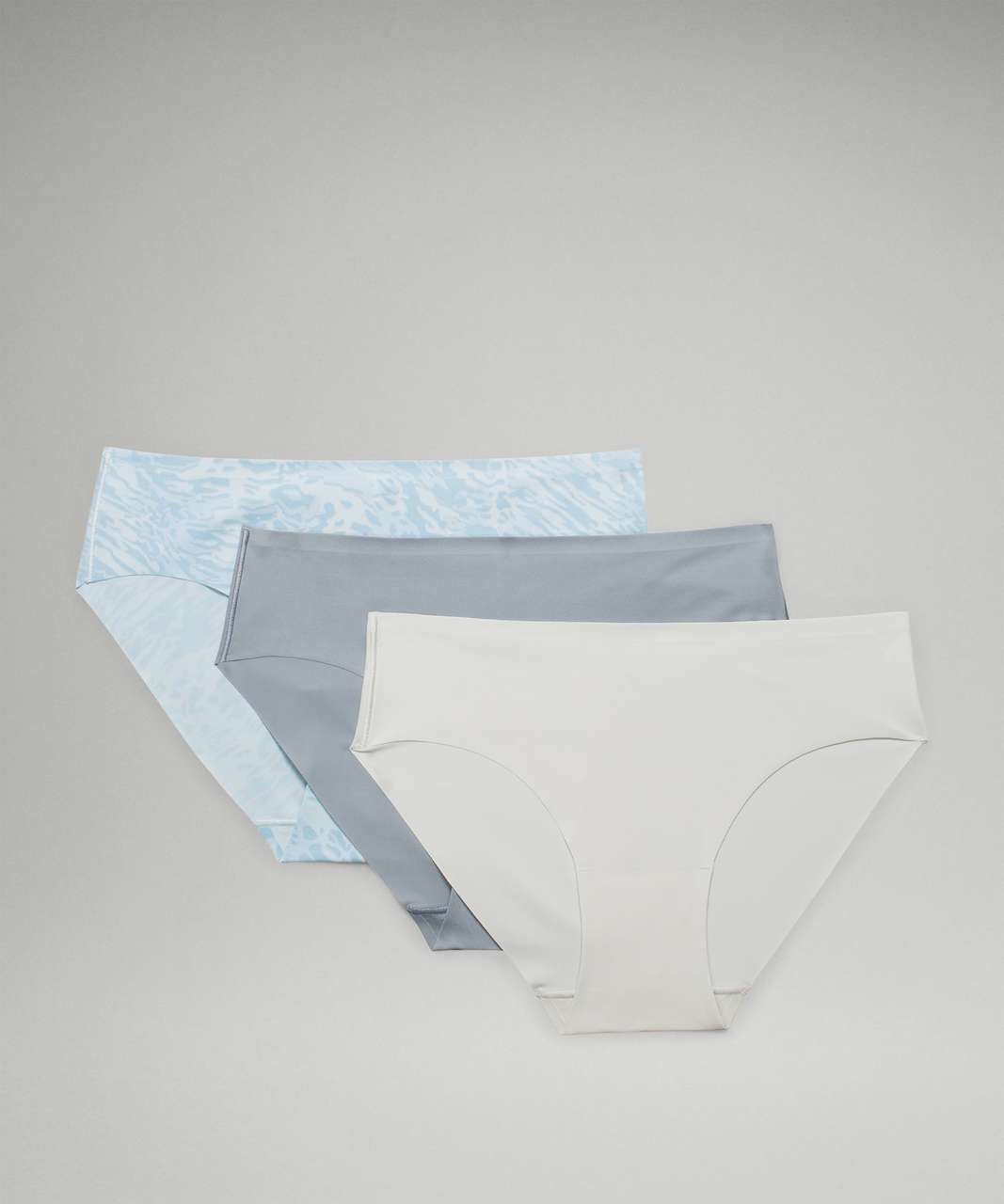 Lululemon InvisiWear Mid-Rise Bikini Underwear 3 Pack - Vapor / Chambray /  Liquidize Camo Mini WP Powder Blue - lulu fanatics