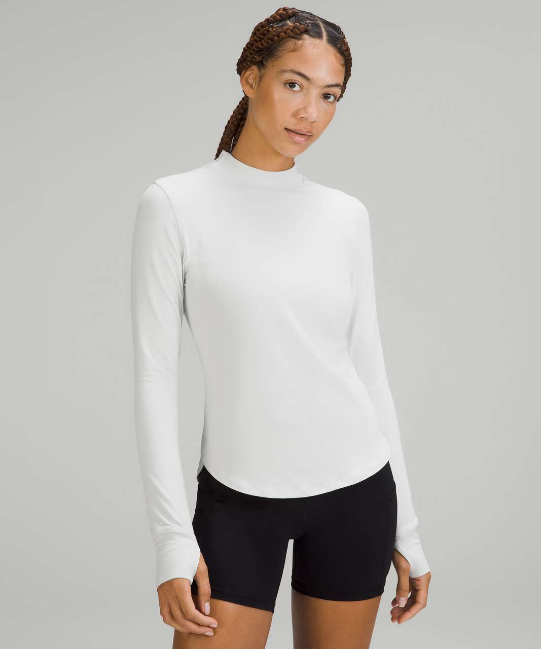 Lululemon Rulu Running Long-Sleeve Mock Neck Shirt - Vapor