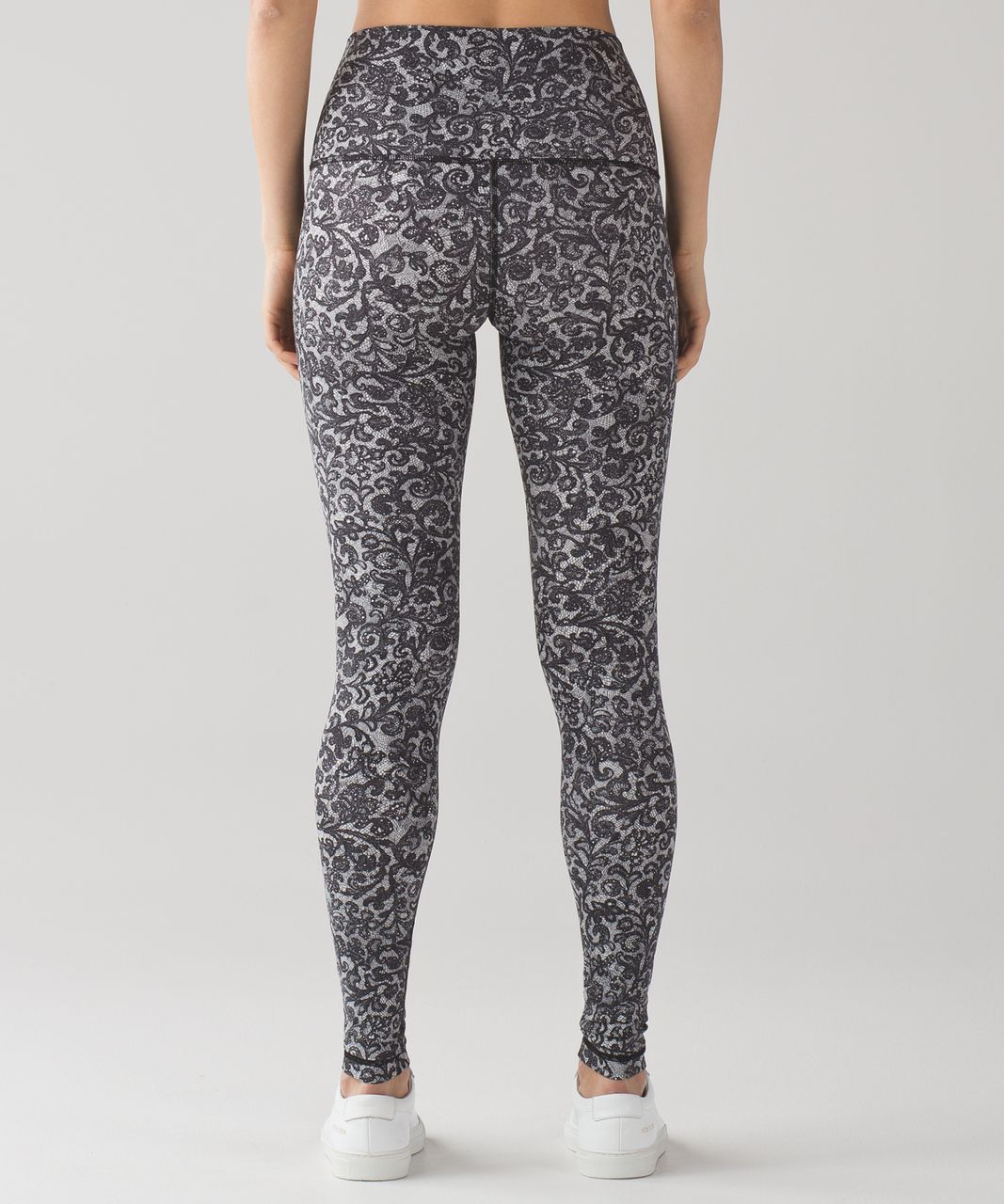 Lululemon Wunder Under Pant (Hi-Rise) - Mini Cinder Lace White Black