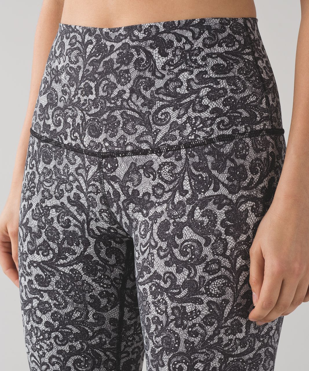 Lululemon Wunder Under Pant (Hi-Rise) - Mini Cinder Lace White Black