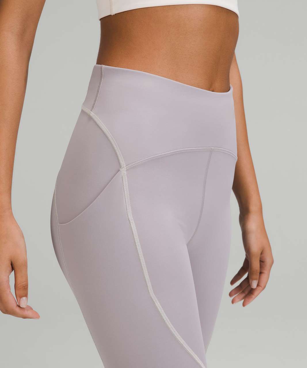 Lululemon Power Thru High-Rise Crop 23 *Colour Seam - Mauve Grey - lulu  fanatics