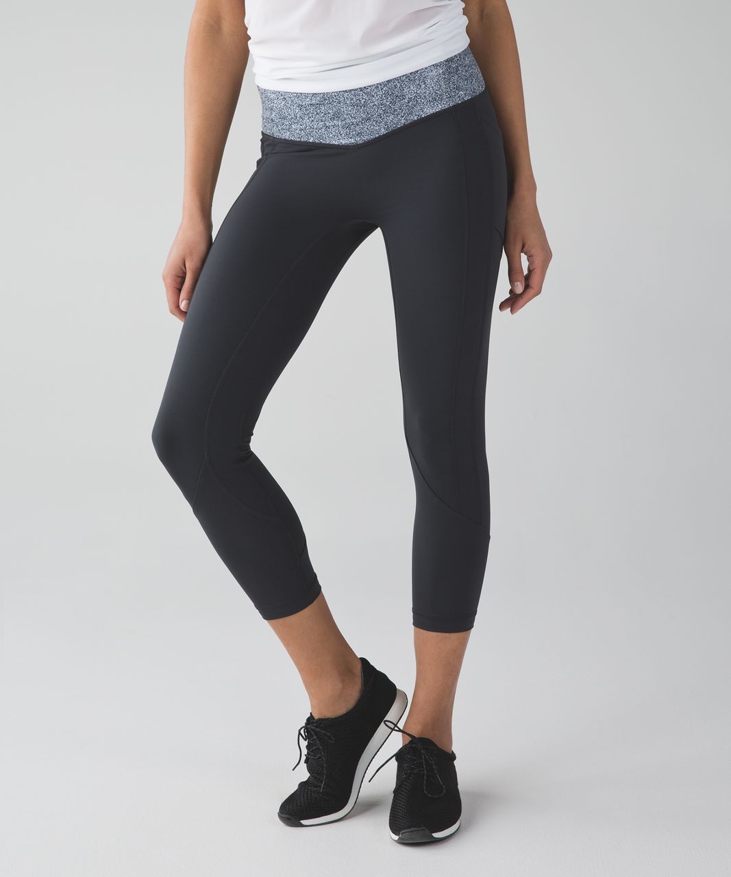Lululemon All The Right Places Crop II - Deep Coal / Rio Mist White Black
