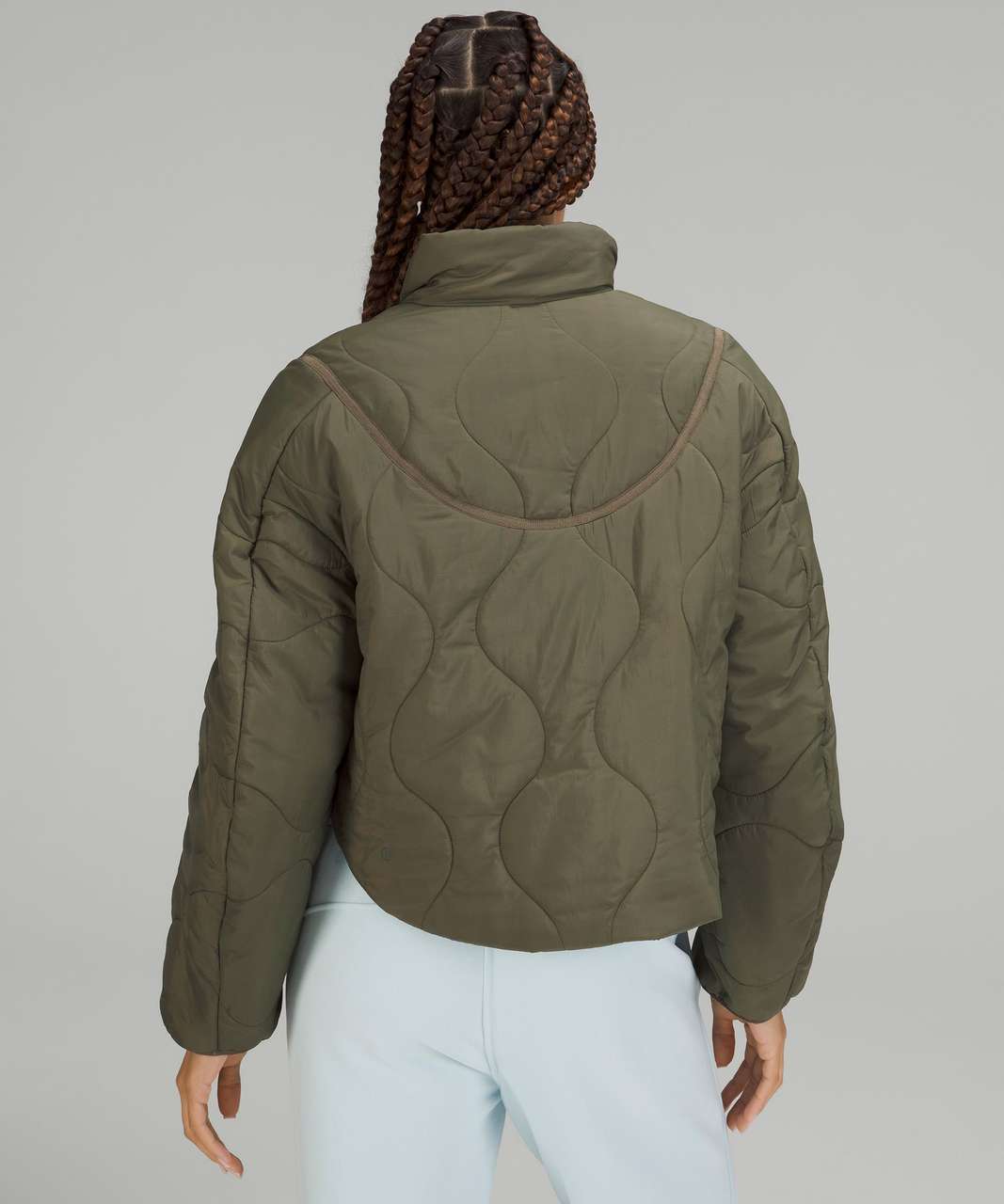 NWT Size 6 Lululemon Quilted Light Insulation Cropped Jacket ETHR GREEN