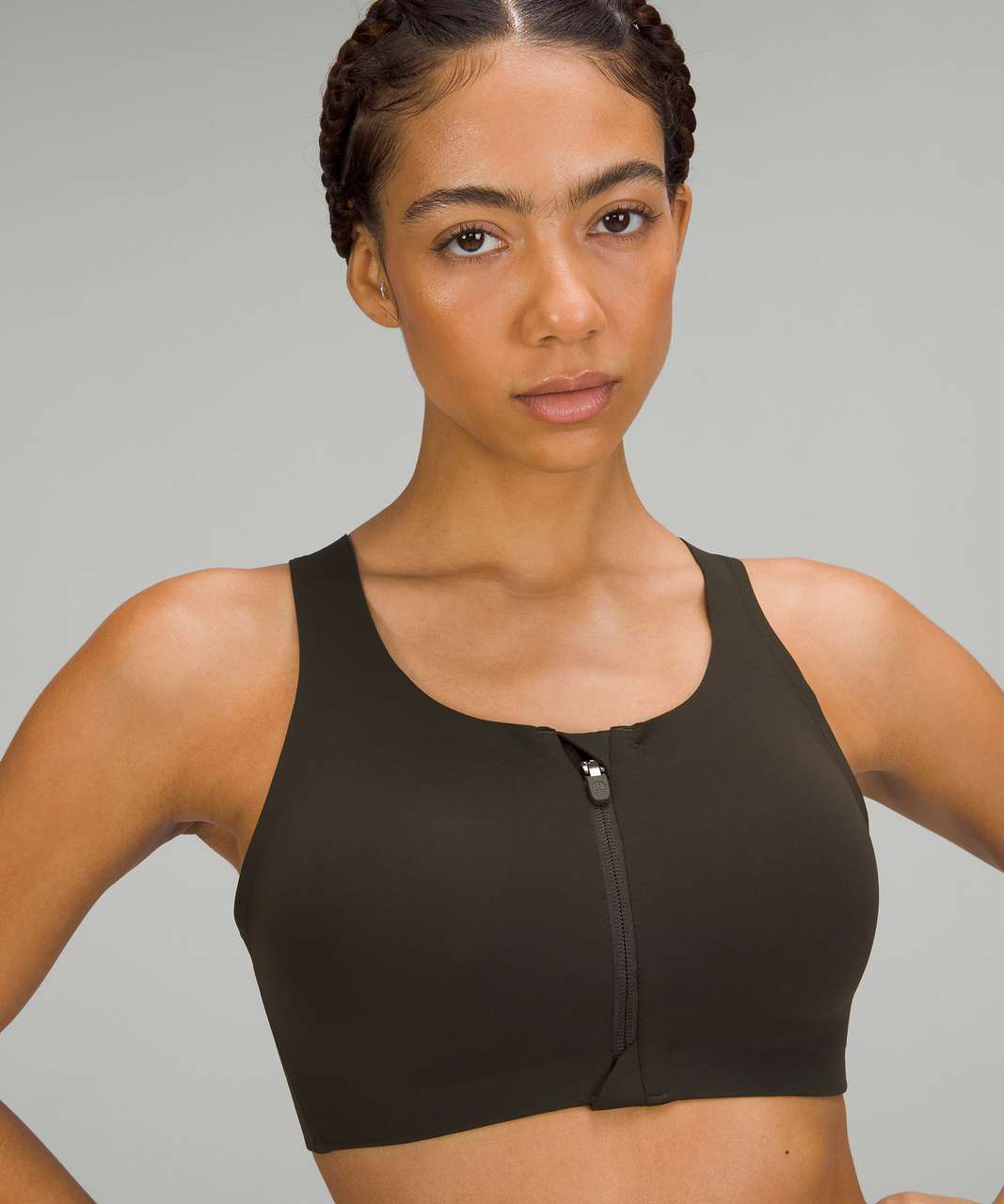 Lululemon Enlite Front-Zip Bra *High Support, A–DDD(E) Cups - Dark Olive -  lulu fanatics