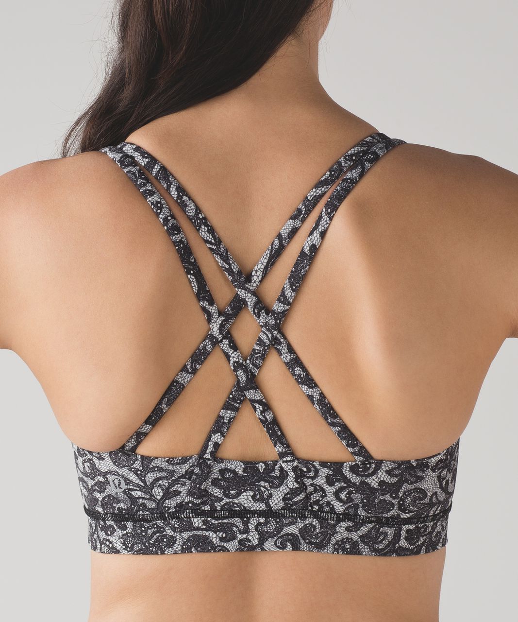 Lululemon Energy Fashion Sports Bra Laced Antiqued Alpine White