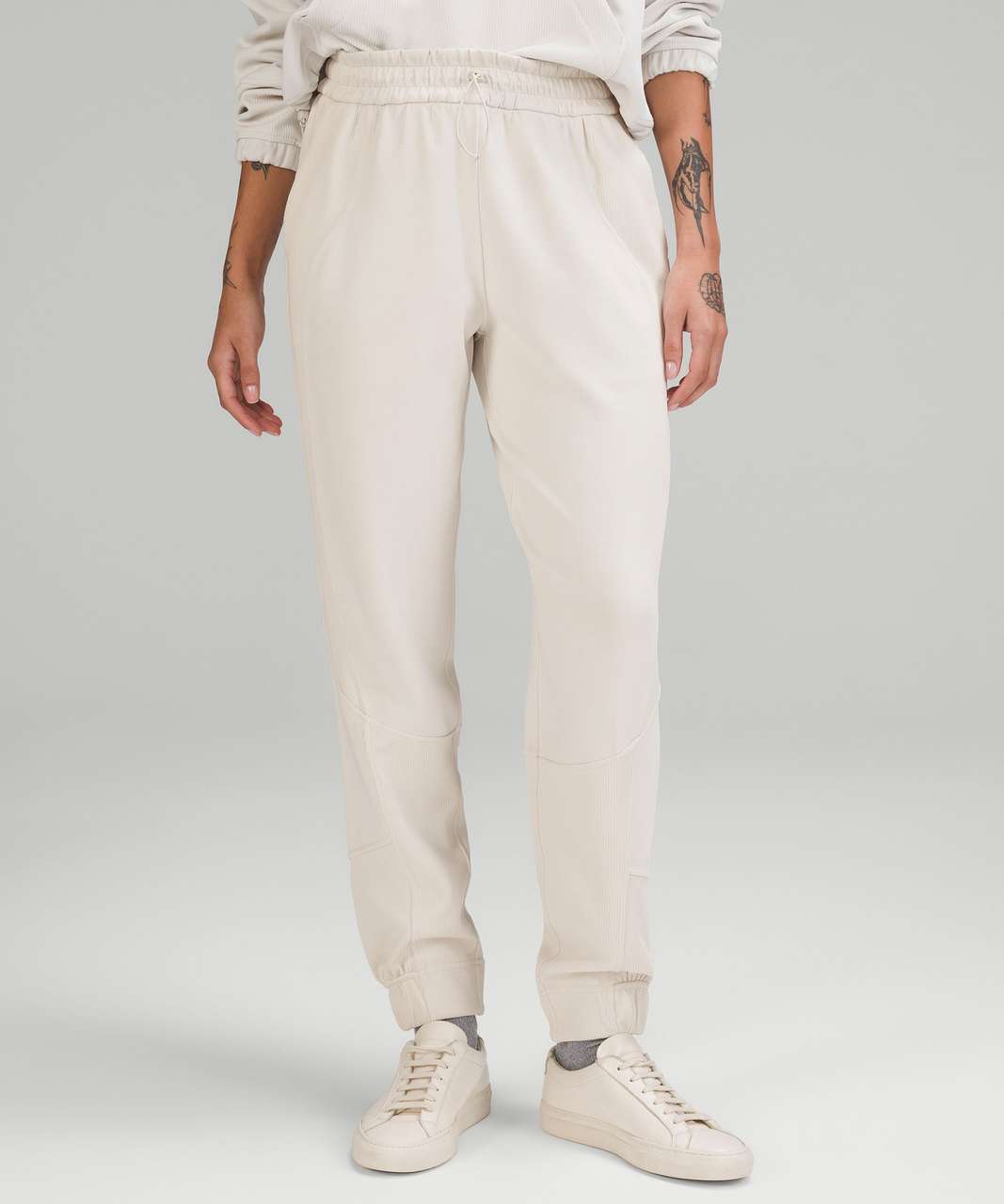 Lululemon Brushed Softstreme Ribbed High-Rise Jogger - White Opal - lulu  fanatics