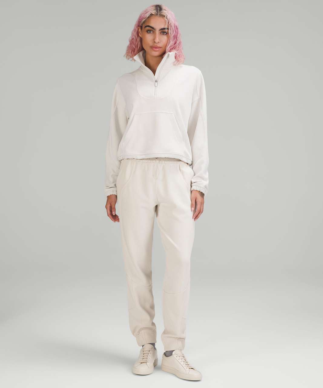 Lululemon Brushed Softstreme Ribbed High-Rise Jogger - White Opal