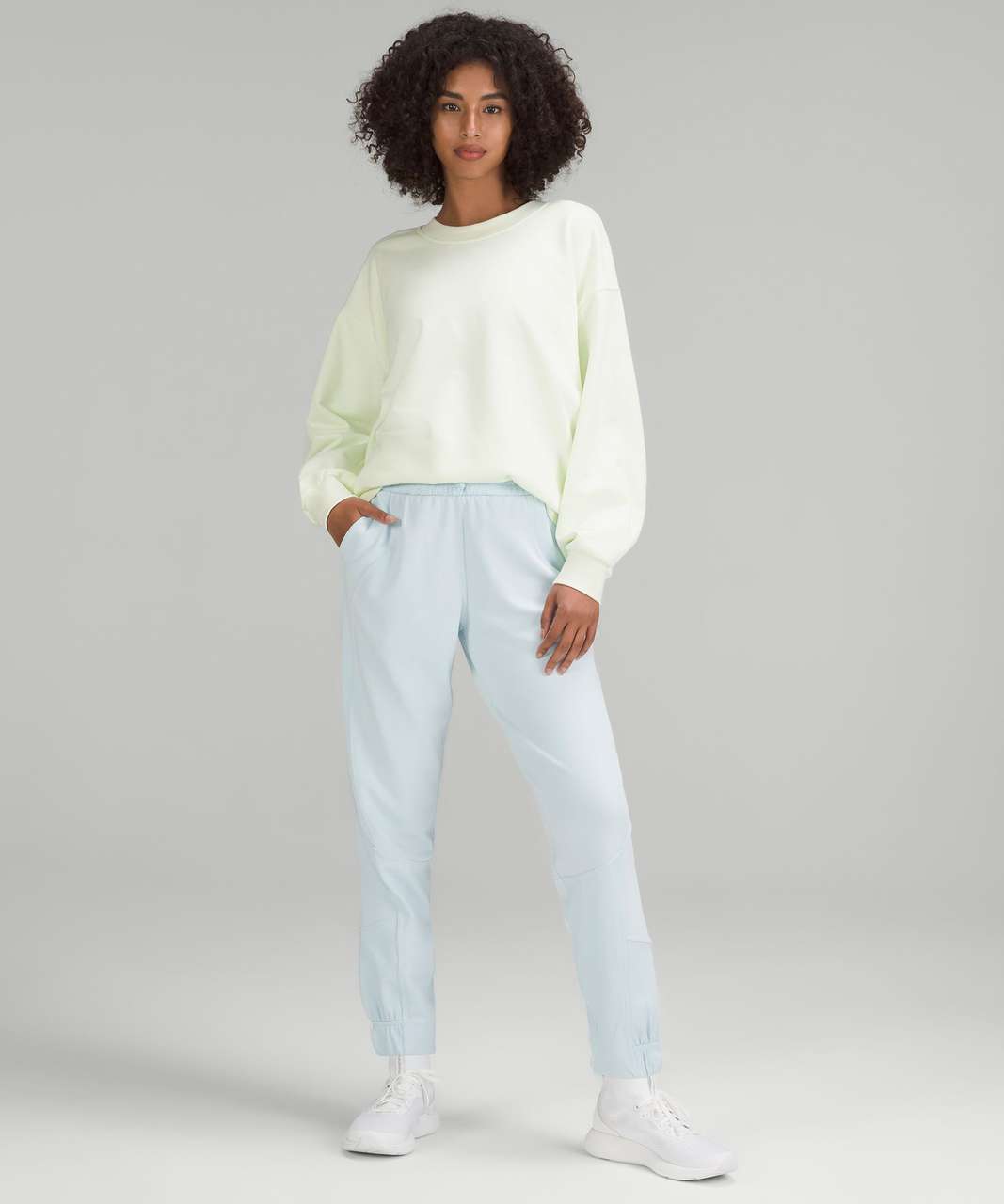 Lululemon Brushed Softstreme Ribbed High-Rise Jogger - Powder Blue