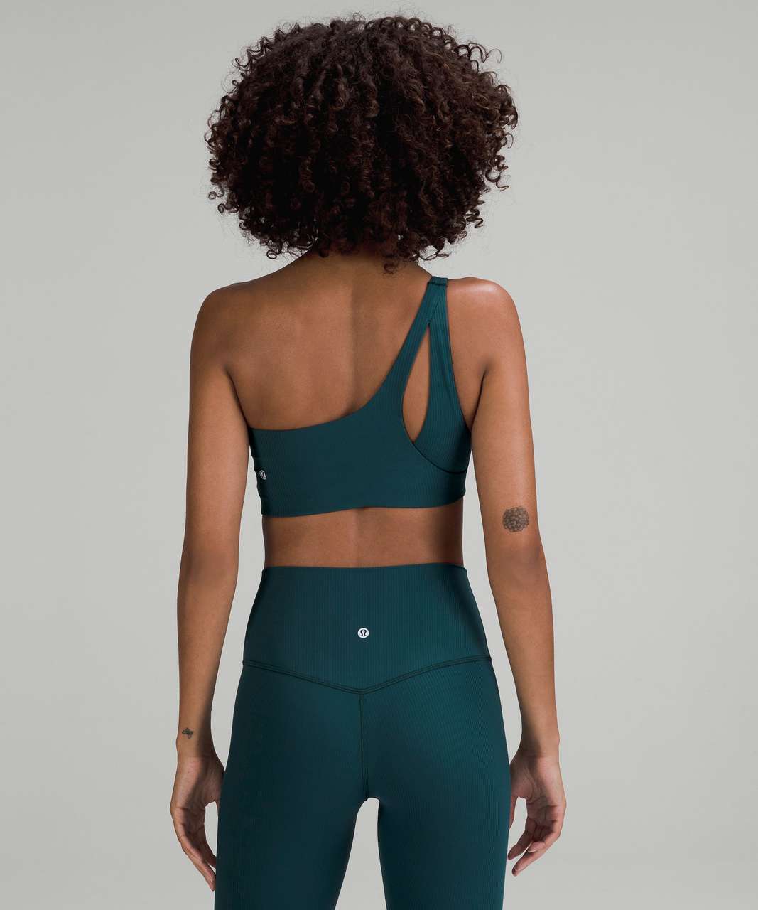 Lululemon Ribbed Nulu Asymmetrical Yoga Bra *Light Support, A/B Cup - Green Jasper