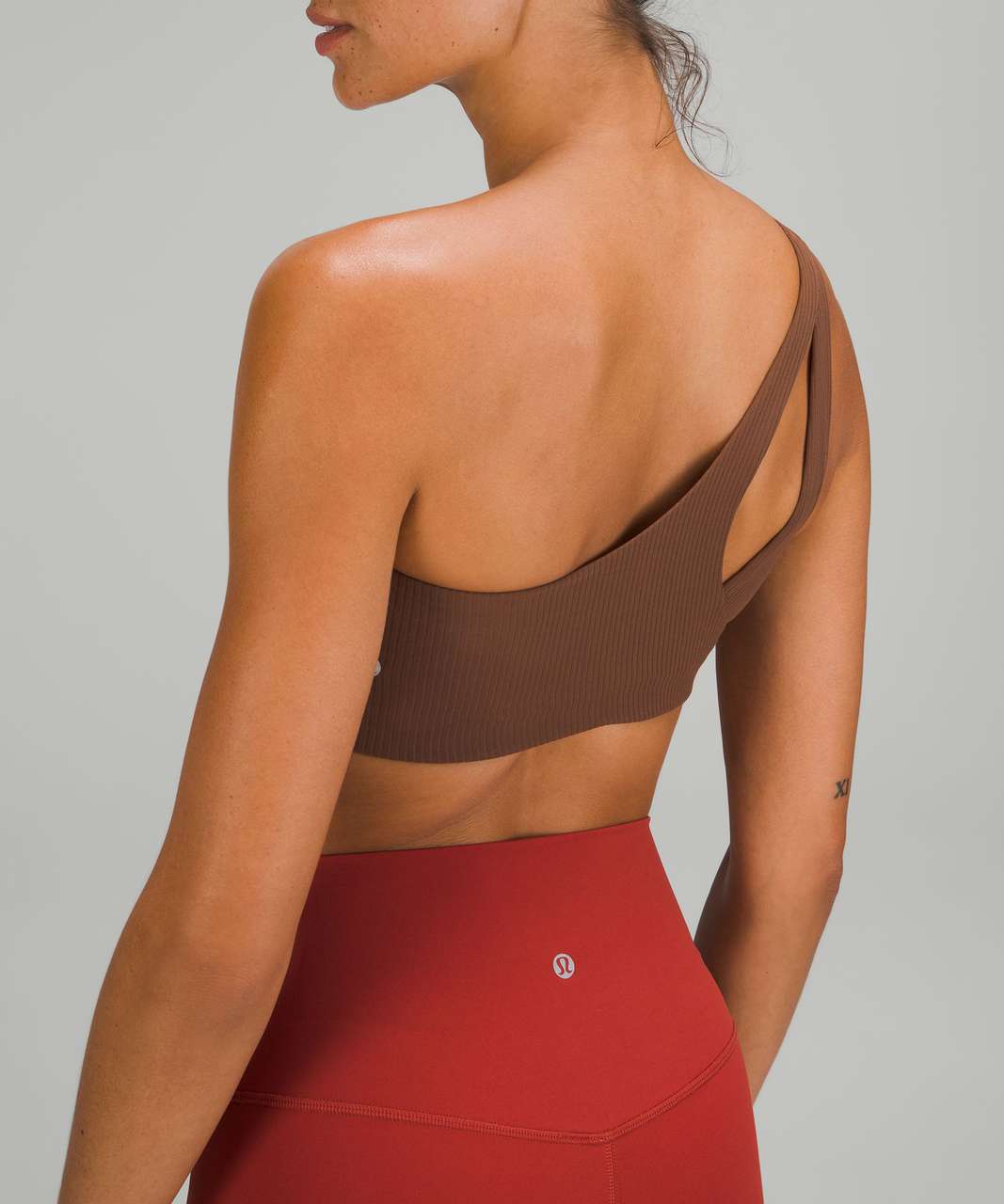 Lululemon Ribbed Nulu Asymmetrical Yoga Bra *Light Support, A/B Cup - Roasted Brown