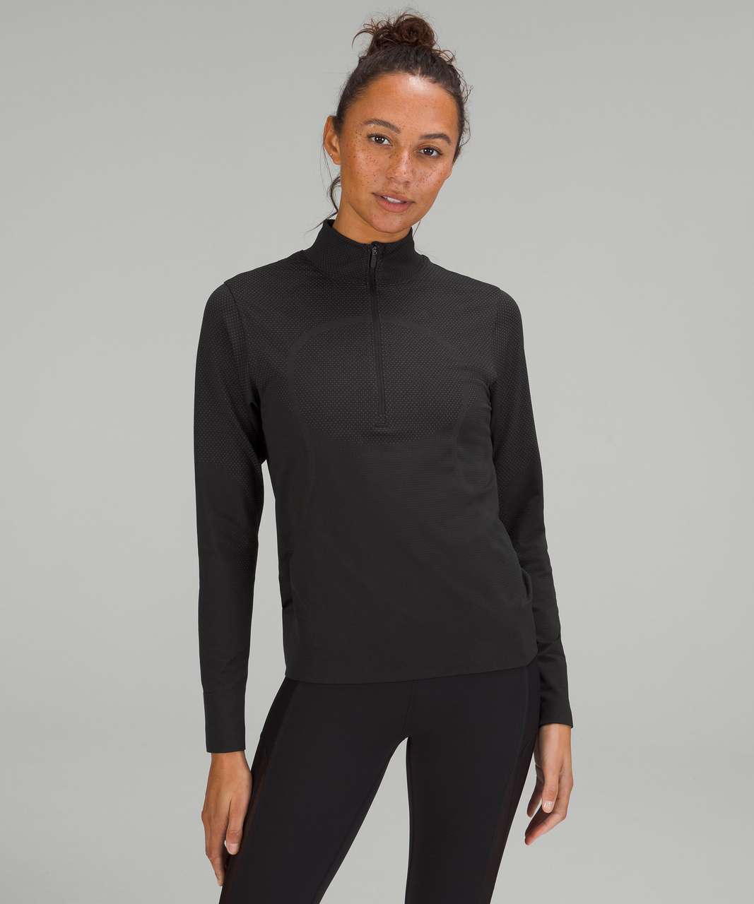 Lululemon Swiftly Relaxed Half Zip - Black / Gull Grey