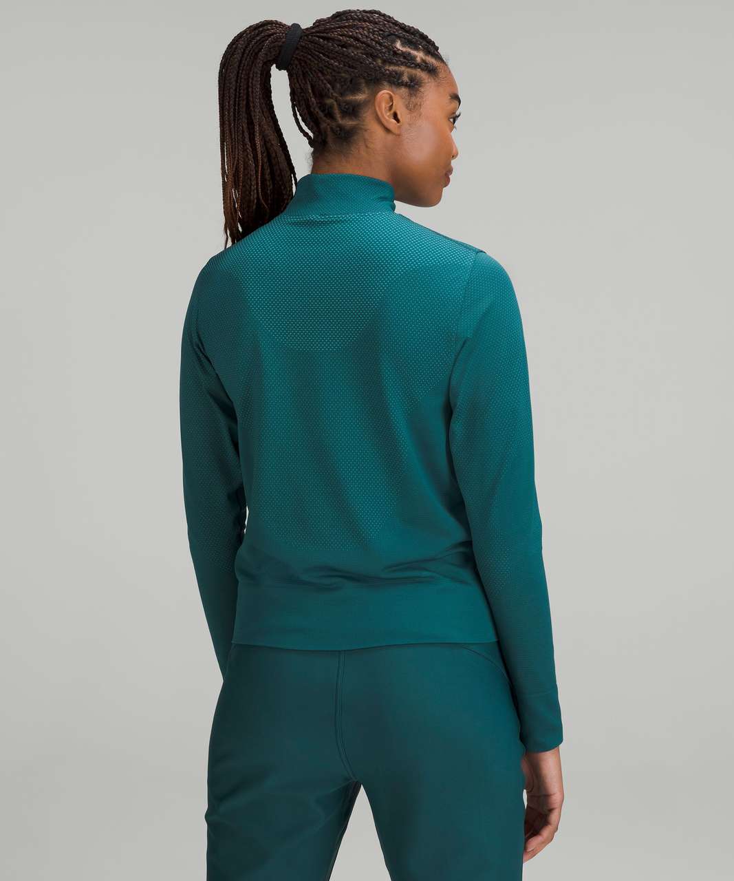 Lululemon Swiftly Relaxed Half Zip - Green Jasper / Oceanic