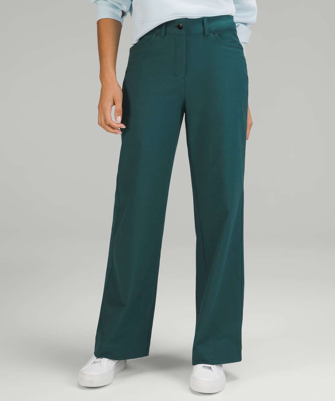 Lululemon City Sleek 5 Pocket Wide-Leg High-Rise Pant *Light Utilitech -  Green Jasper - lulu fanatics