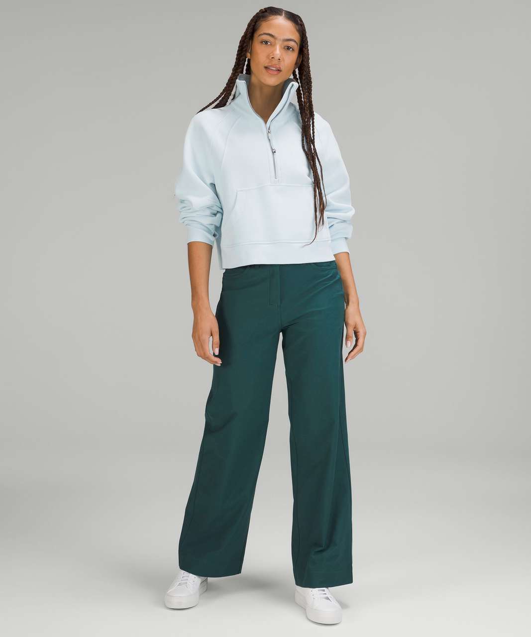 LOVE green jasper! these are the new city sleek wide leg pant (wearing a  26, my normal jean size) : r/lululemon