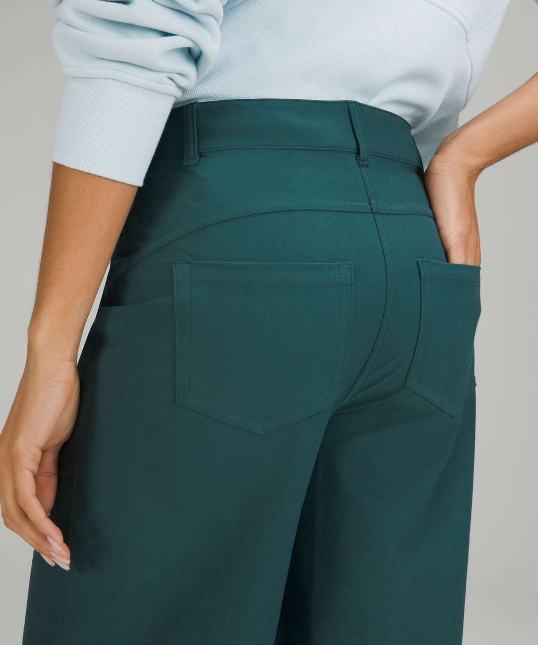 Lululemon City Sleek 5 Pocket Wide-Leg High Rise 7/8 Length Pant -  Tidewater Teal - lulu fanatics