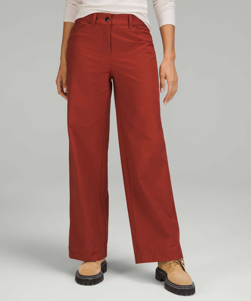 Lululemon City Sleek 5 Pocket Wide-Leg High-Rise Pant *Light Utilitech -  Carob Brown - lulu fanatics