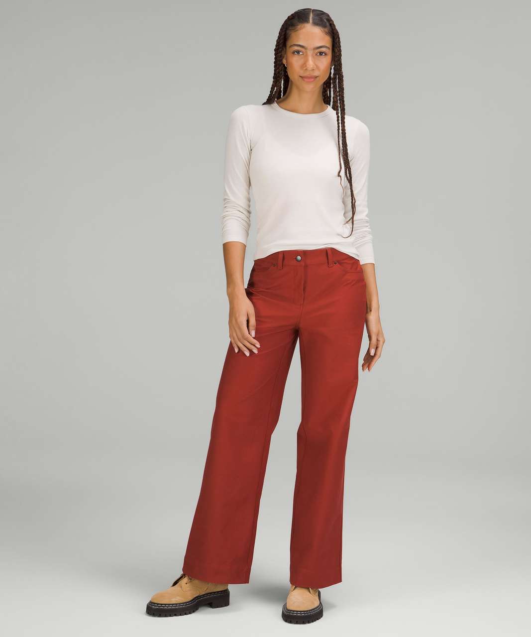 Lululemon City Sleek 5 Pocket High-Rise Wide-Leg Pant Full Length *Light  Utilitech - White - lulu fanatics