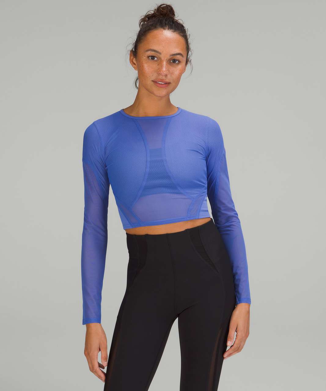 Lululemon Long Sleeve Mesh Panelled Training Long Sleeve Size 8 Periwinkle  Blue