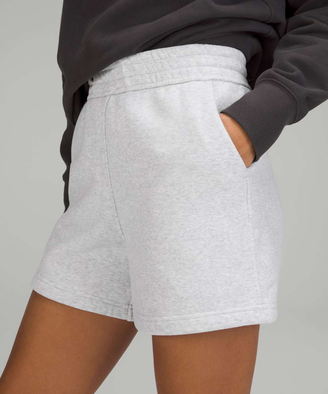 Lululemon Loungeful High-Rise Short 4" - Heathered Core Ultra Light Grey