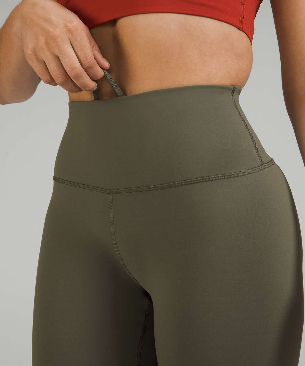 Lululemon Wunder Train Contour Fit High-Rise Crop 23 - Army Green - lulu  fanatics