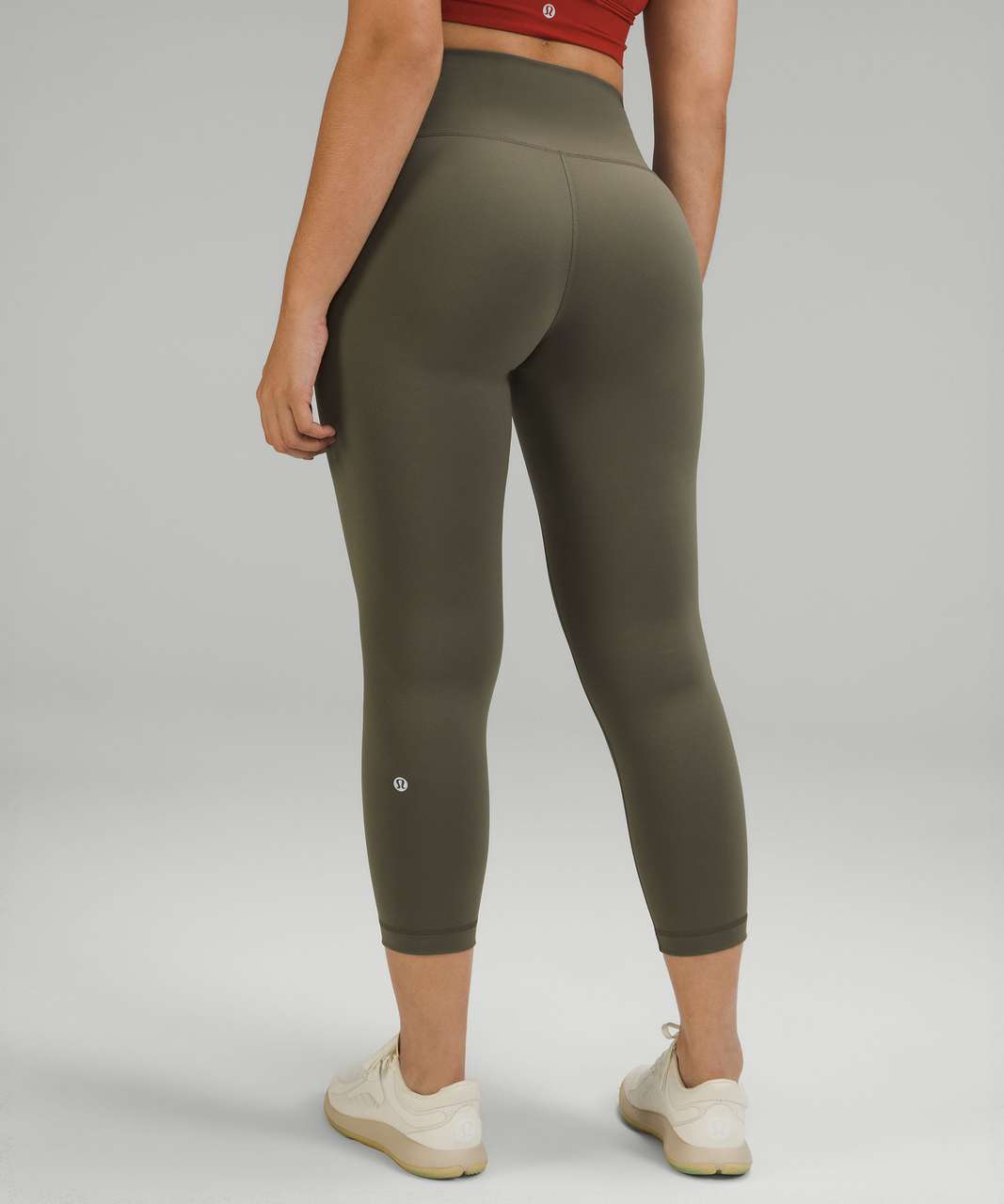 Lululemon Wunder Train Contour Fit High-Rise Crop 23 - Army Green - lulu  fanatics