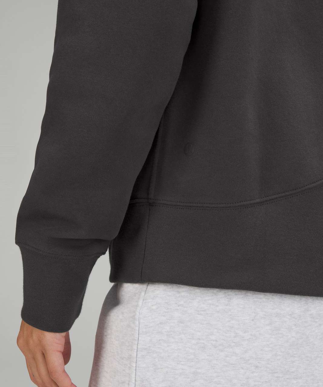 Lululemon Textured Fleece Embroidered Logo Hoodie - Graphite Grey - lulu  fanatics