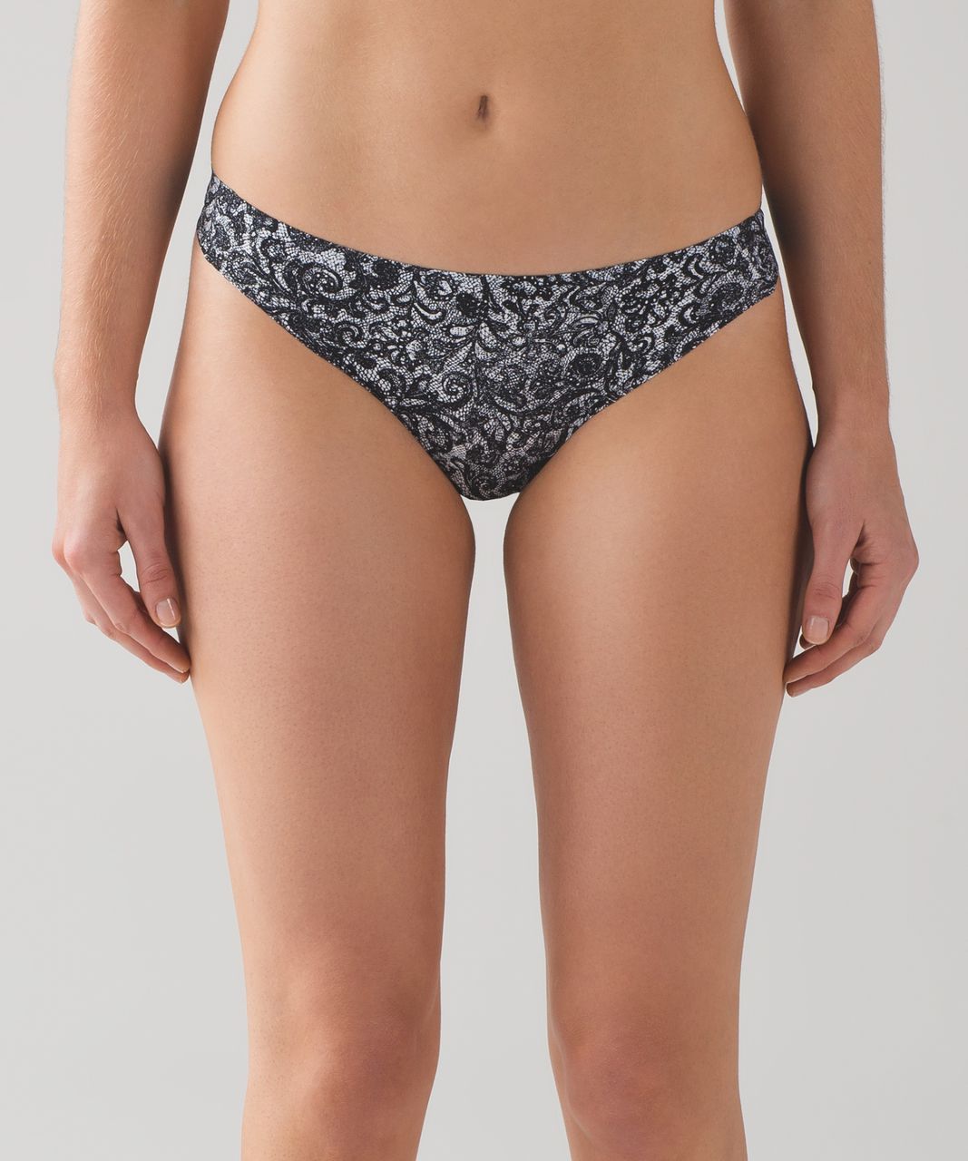 Lululemon Namastay Put Thong II - Mini Cinder Lace White Black