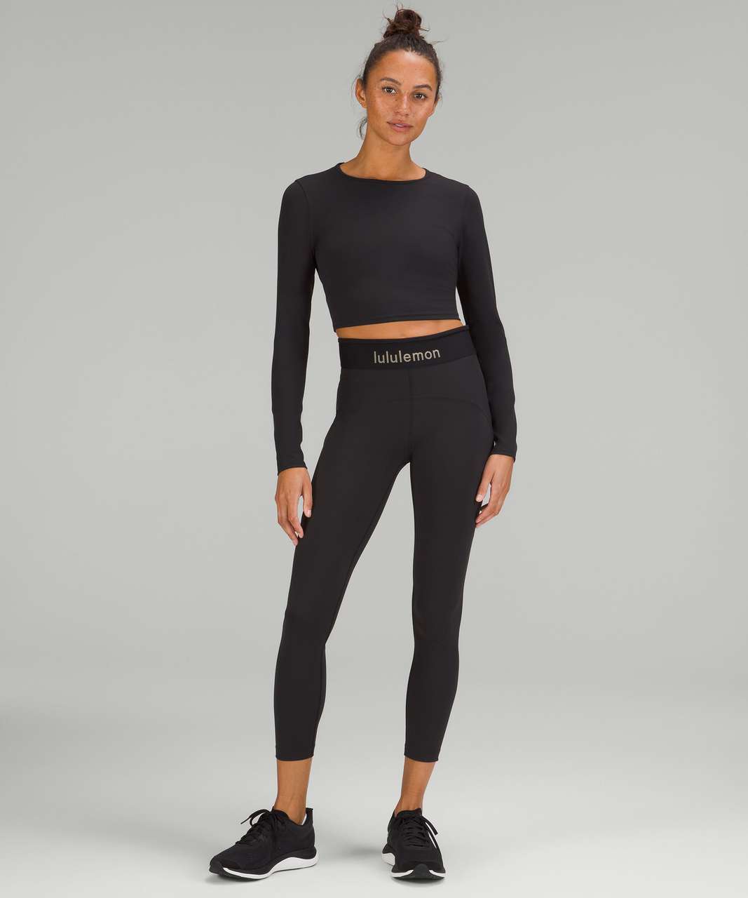 Lululemon Logo Elastic Everlux Long Sleeve Shirt - Black / Trench - lulu  fanatics