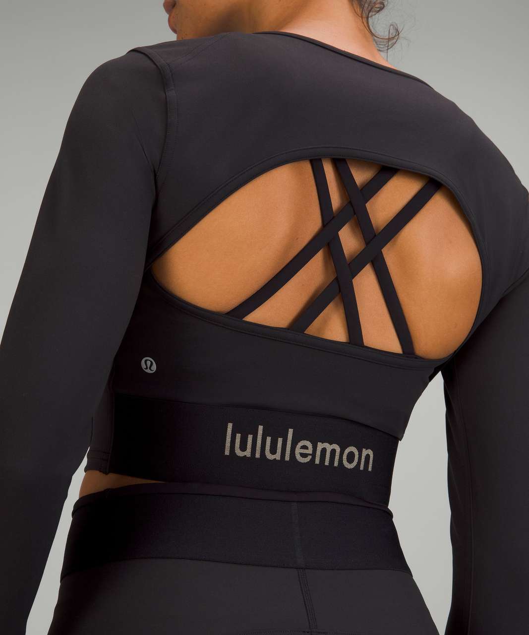 Lululemon Logo Elastic Everlux Shelf Tank Top - Black / Trench