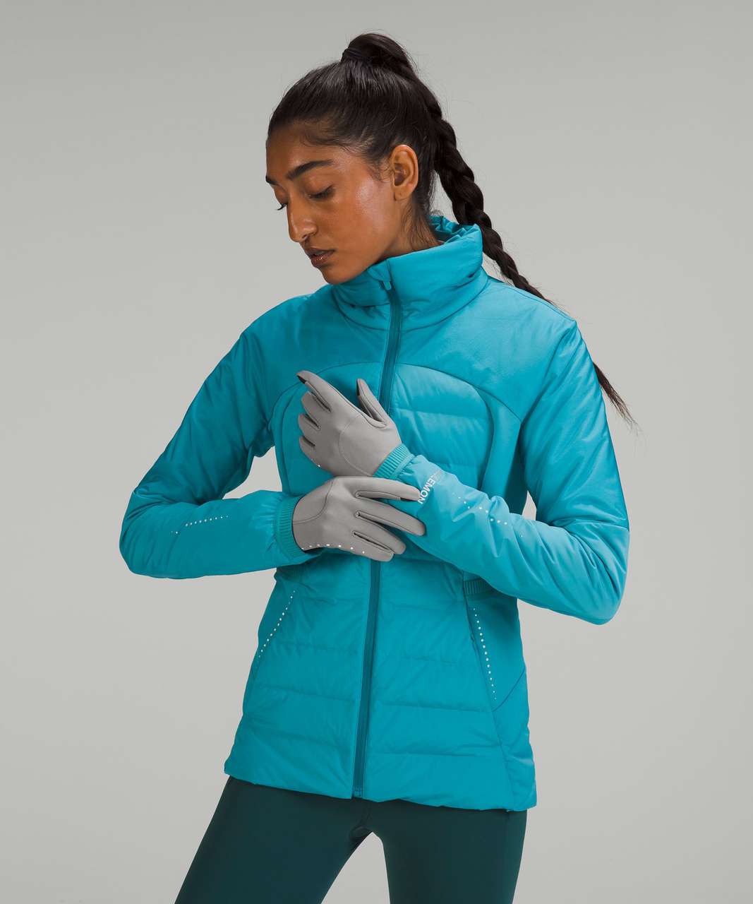 Lululemon Womens Run for It All Gloves *Tech - Gull Grey