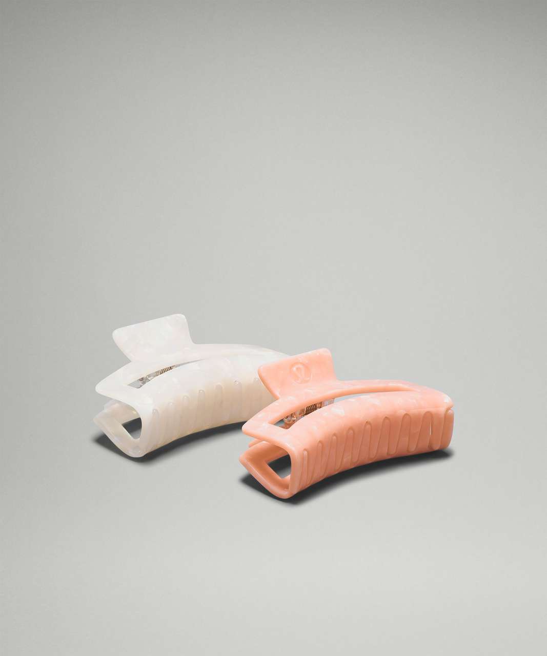 Lululemon Large Claw Hair Clips *2 Pack - White Opal / Silverstone / Flush Pink / Pink Puff
