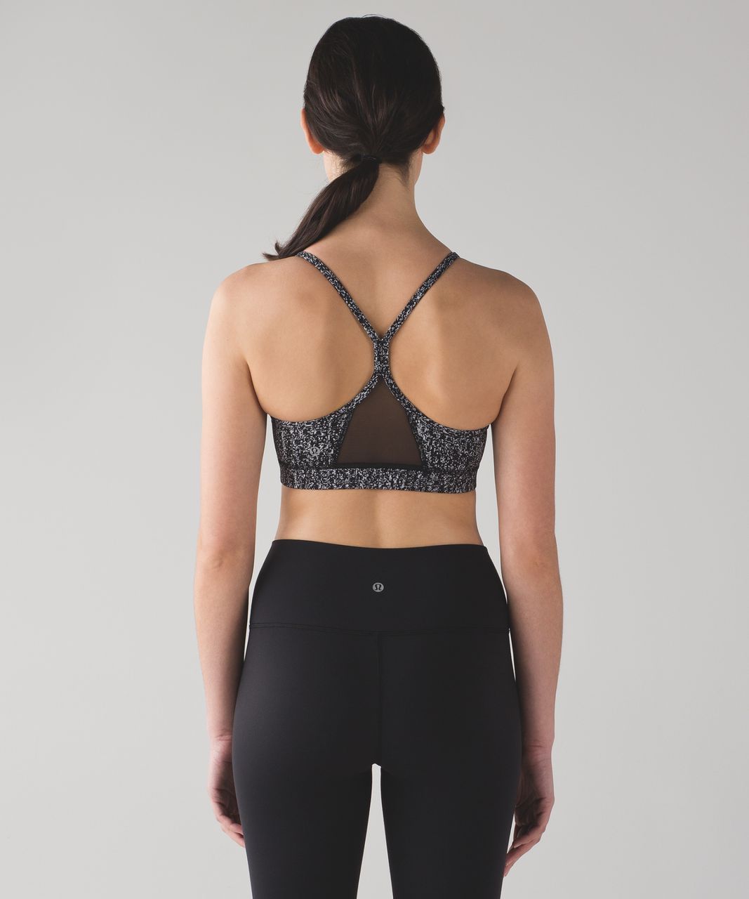 Lululemon Flow Y Bra IV - Luon Suited Jacquard Black White