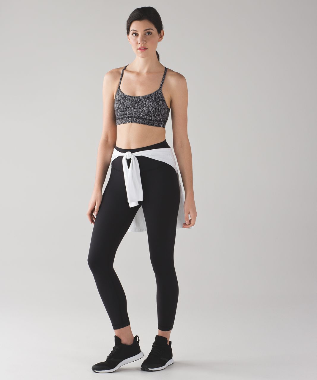 Lululemon Flow Y Bra IV - Luon Suited Jacquard Black White