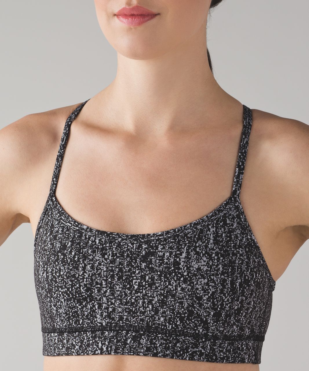 Lululemon Flow Y Bra IV - Luon Suited Jacquard Black White