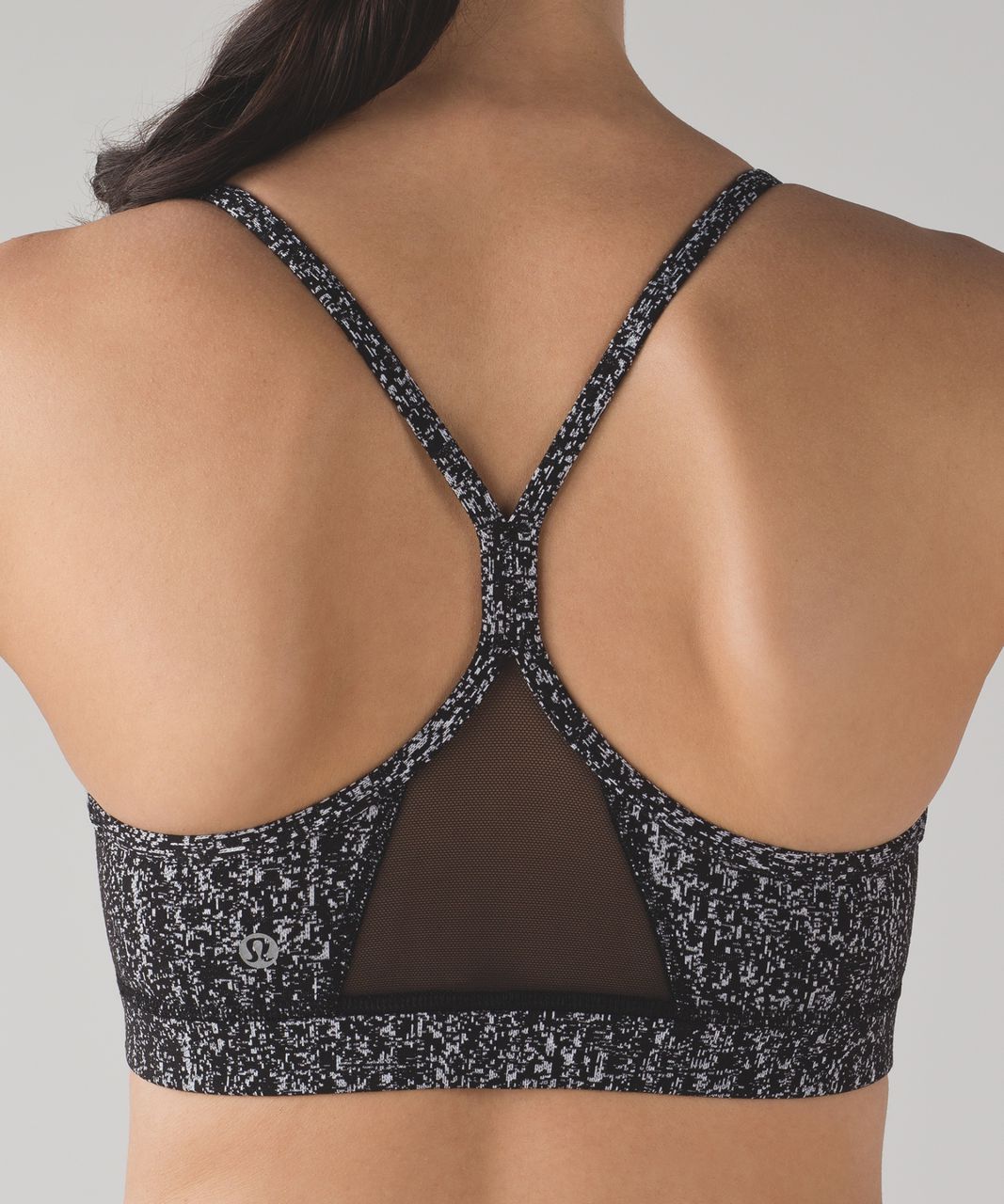 Lululemon Flow Y Bra IV - Luon Suited Jacquard Black White