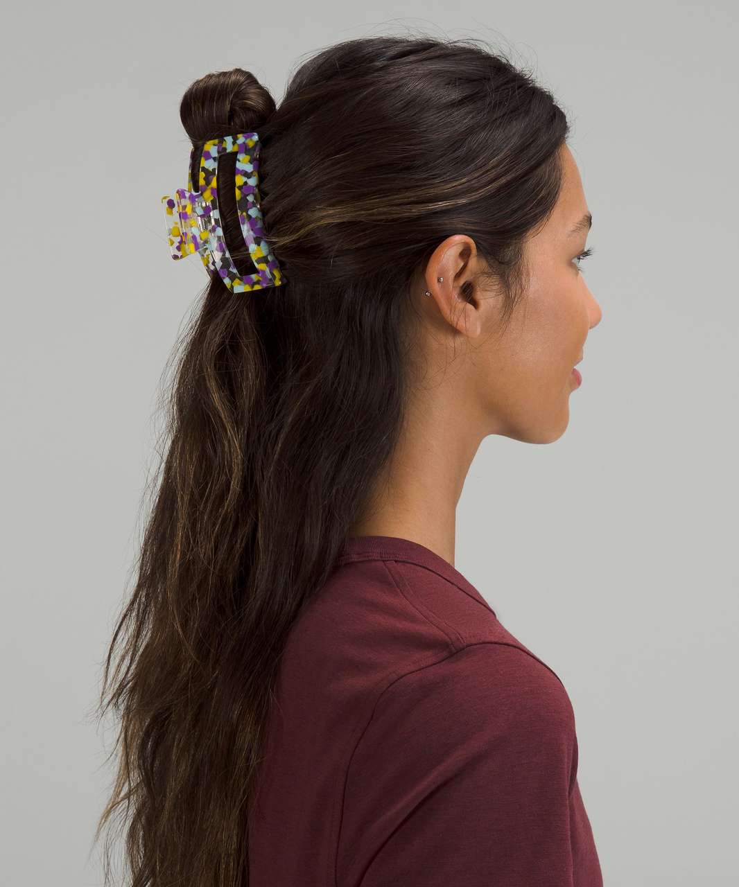 Lululemon Large Claw Hair Clips *2 Pack - Sonic Yellow / Purple Blossom Light / Powder Blue / Roasted Brown