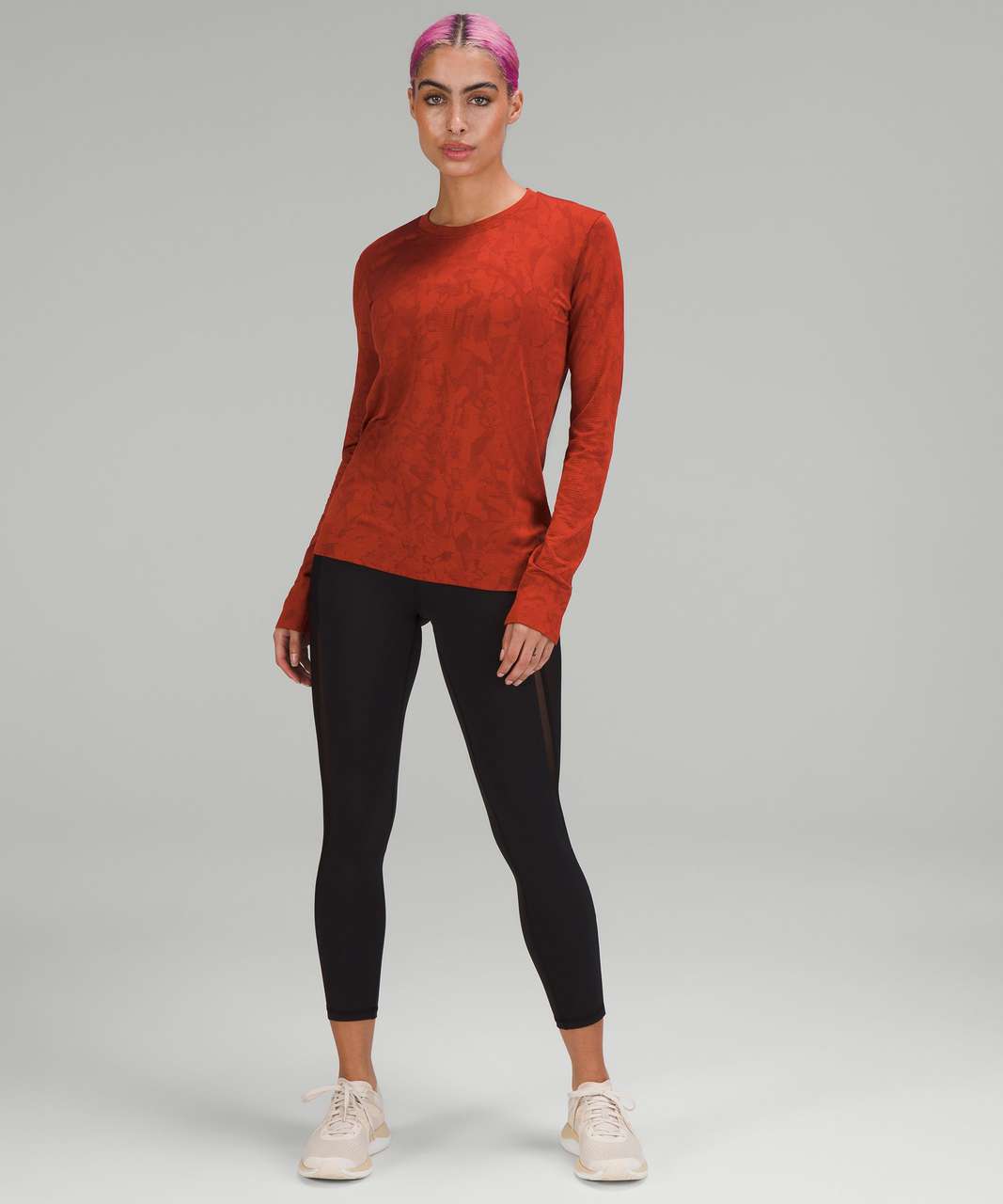 Lululemon Swiftly Breathe Long Sleeve - Red Merlot / Red Merlot