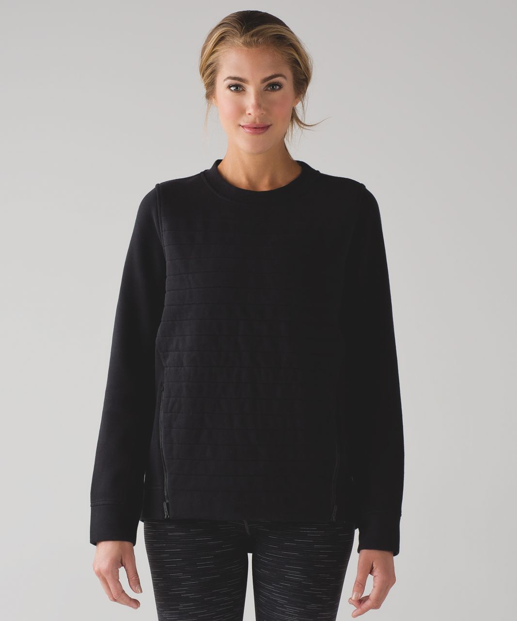 Lululemon Gathered Waist Crew Pullover - Black - lulu fanatics