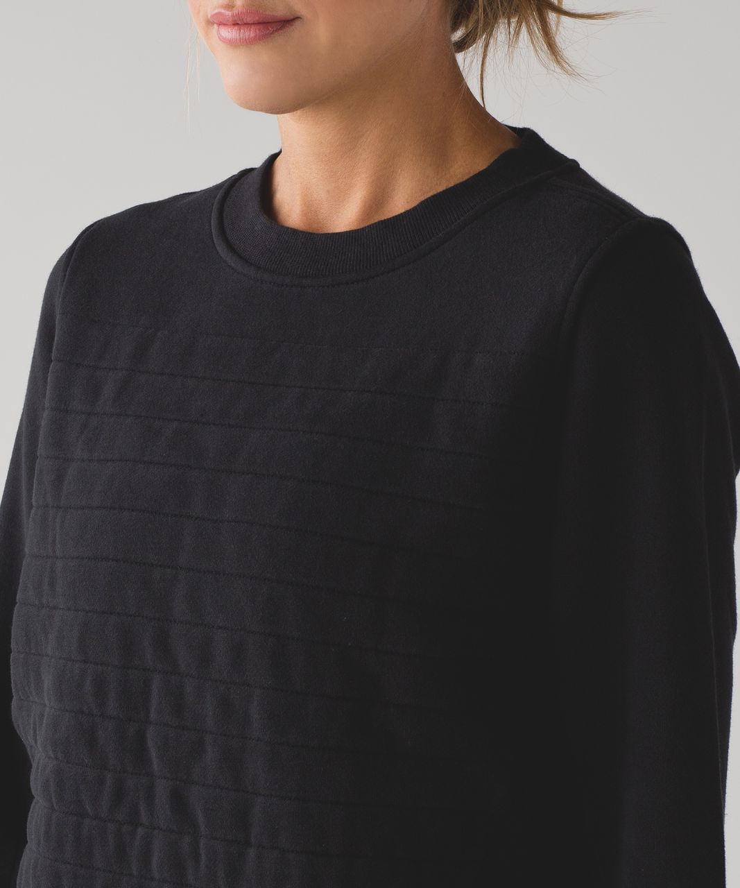 lululemon athletica, Tops, Lululemon Fleece To Be True Crew Black Quilted Pullover  Sweatshirt Size 8