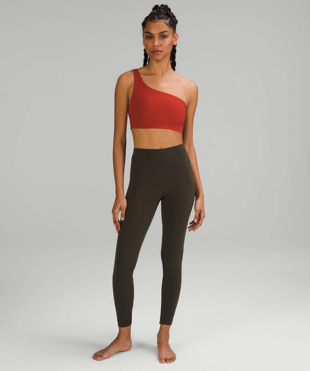 Lululemon Ribbed Nulu Asymmetrical Yoga Bra *Light Support, A/B Cup -  Elixir - lulu fanatics