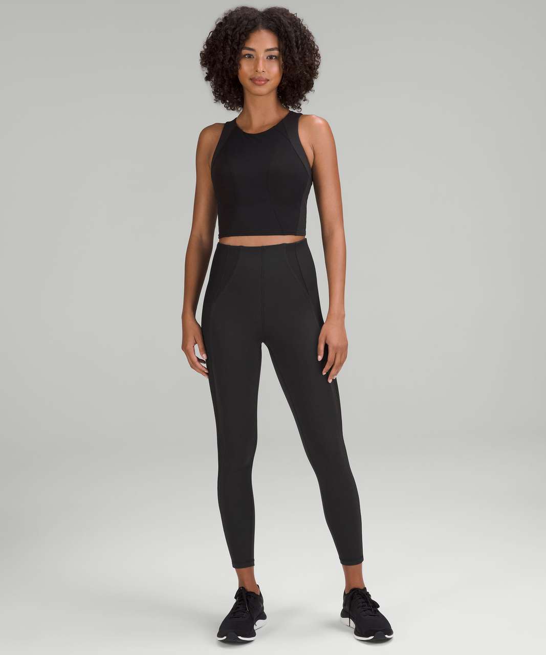 Lululemon Mesh With Me Crop - Black - lulu fanatics