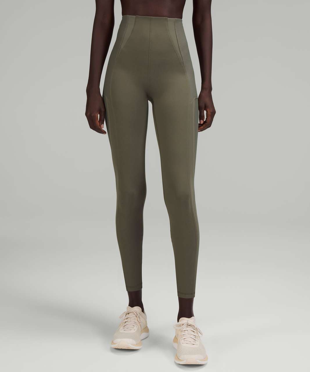 Lululemon Everlux and Mesh Super-High-Rise Training Tight 25 - Army Green  - lulu fanatics