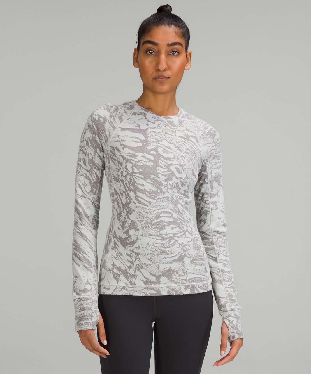 Lululemon Its Rulu Run Long Sleeve Shirt *Jacquard - Liquidize Camo Duo  Jacquard Vapor Gull Grey - lulu fanatics