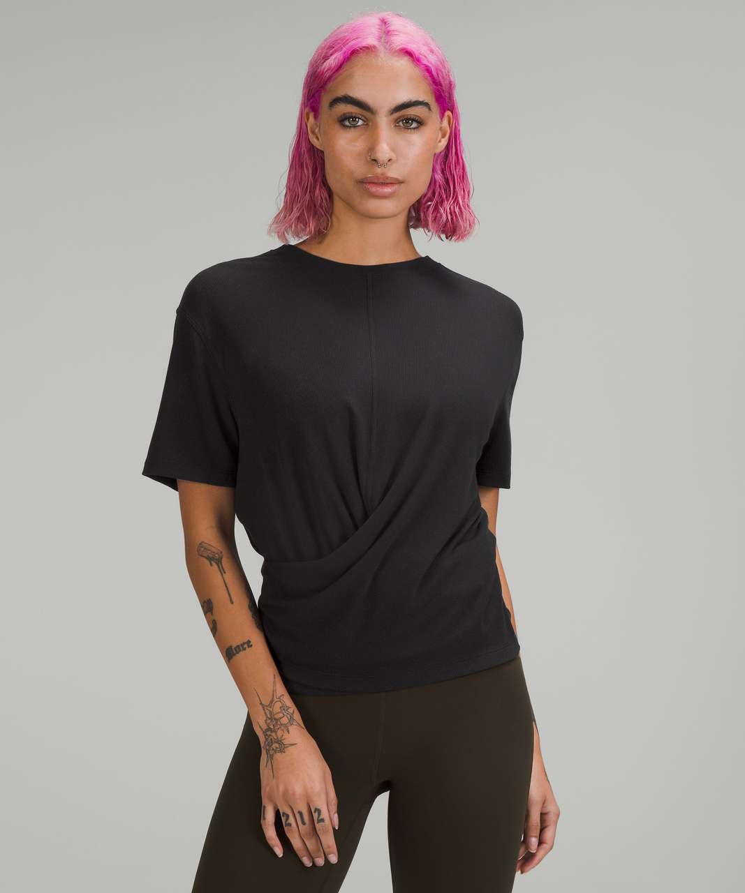 Lululemon Ribbed Modal-Silk Blend Reversible T-Shirt - Black