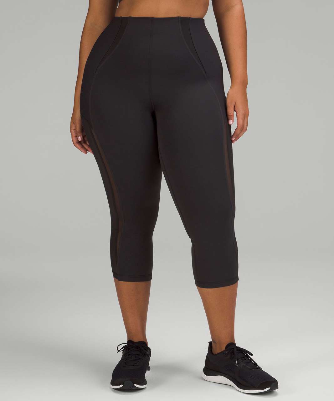 Lululemon Everlux and Mesh Super-High-Rise Training Crop 21 - Black - lulu  fanatics