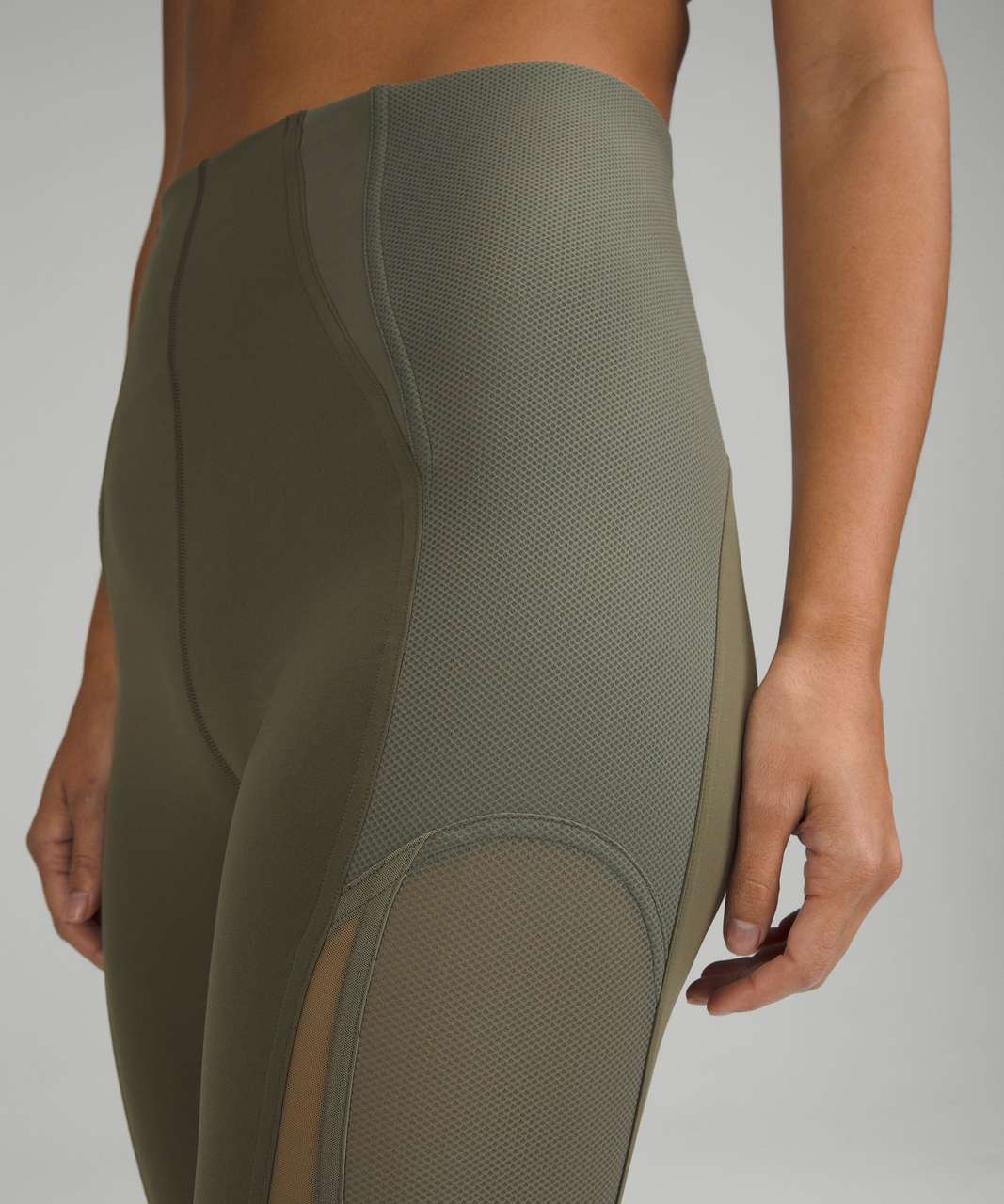 Lululemon Army Green mesh leggings