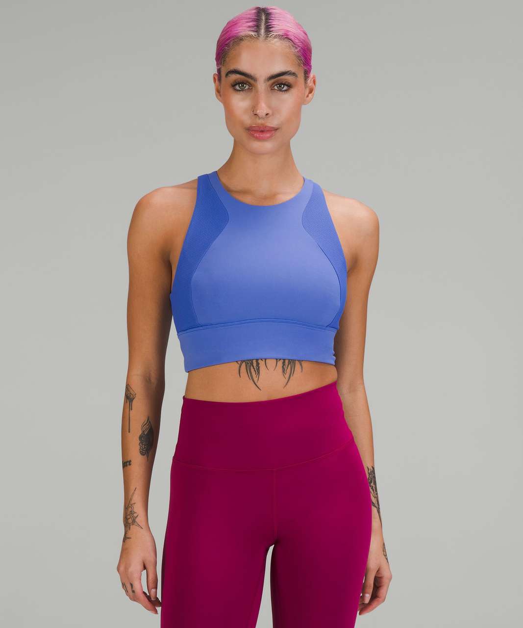 HIGH-NECK DUO SPORTS BRA // DRAGON FRUIT