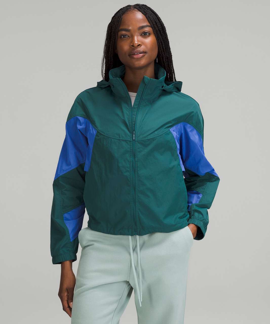 Lululemon Evergreen Cropped Full-Zip Hoodie - Green Jasper / Wild ...